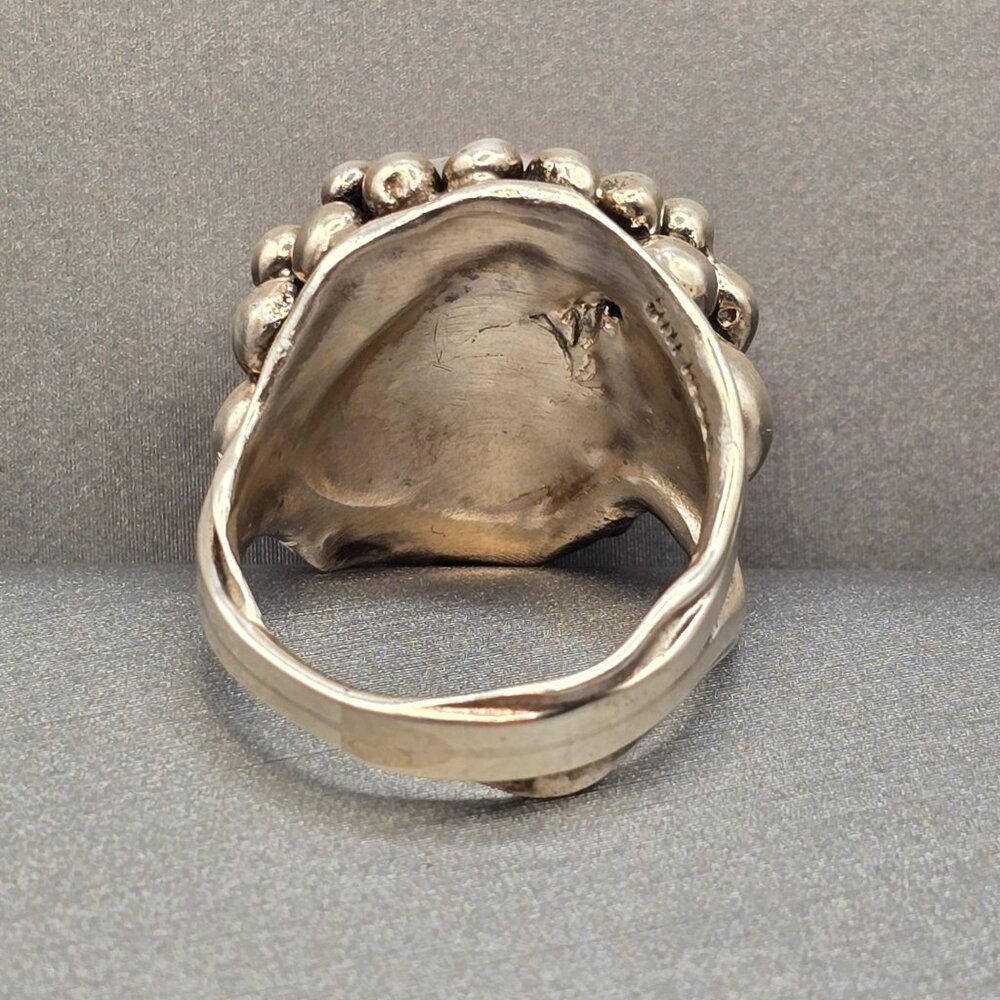 VTG Masha Archer Sterling Silver Pink Mabe Pearl Ring Size 7 Brutalist Statement - Picture 5 of 13